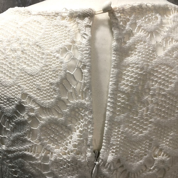 White Midi Crochet Lace Dress - Picture 4 of 4